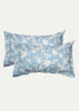 Blue Floral Print Pillow Cover Set of 2 Pcs