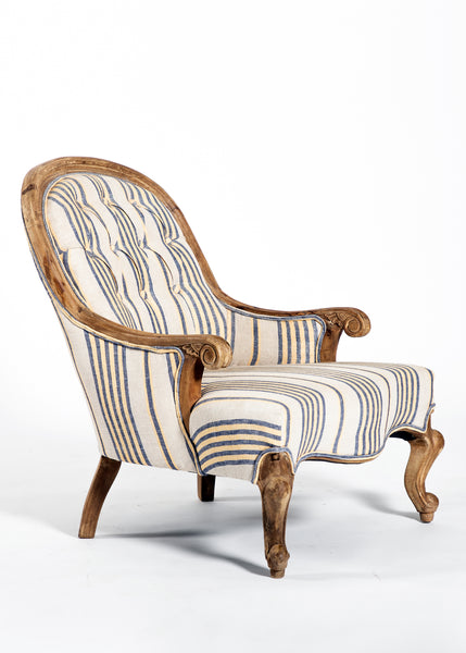 Sterion  Wooden Upholstered Arm Chair