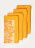 Yellow Rossine Print Napkin ( Set of 4 Pcs)