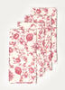 Ivory Red Print Napkin ( Set of 4 Pcs)